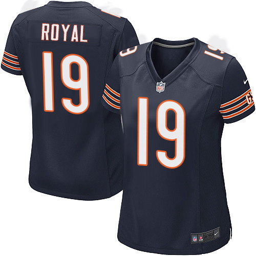 Women's Game Eddie Royal Nike Jersey Navy Blue Home - #19 NFL Chicago Bears